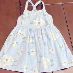 Toddler Girl Blue Flower Sleeveless Dress